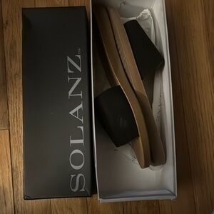 Solanz Black and Tan Sandals